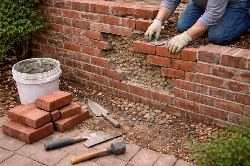 Brick Fence Repair in Acworth, GA