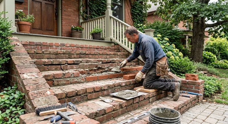 Brick Stairs Repair in Bartow County, GA