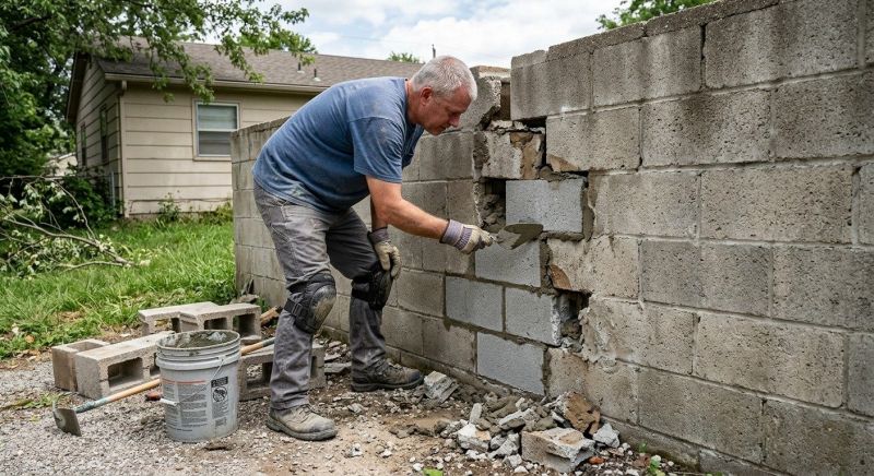 Cinder Block Wall Repair in Adairsville, GA