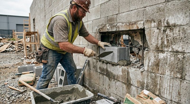 Cinder Block Wall Repair in Hiram, GA