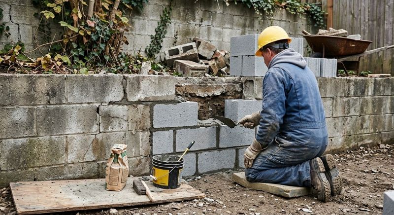 Cinder Block Wall Repair in Hiram, GA