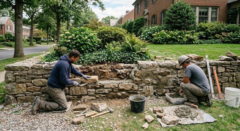 Stone Wall Repair in Acworth, GA